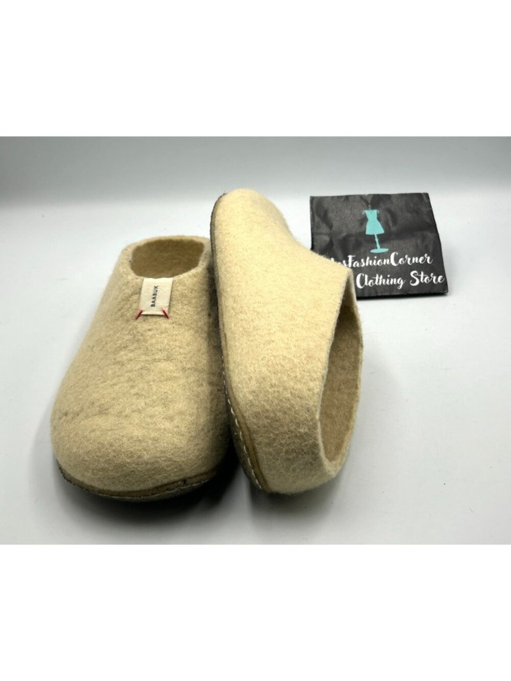 Baabuk Men's Vainilla Wool Felted Mel Slip-On Slippers Size 11 (44) 3298 - Picture 7 of 16